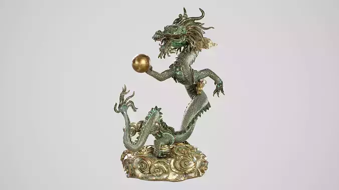 Japanese Dragon Low-poly 3D model