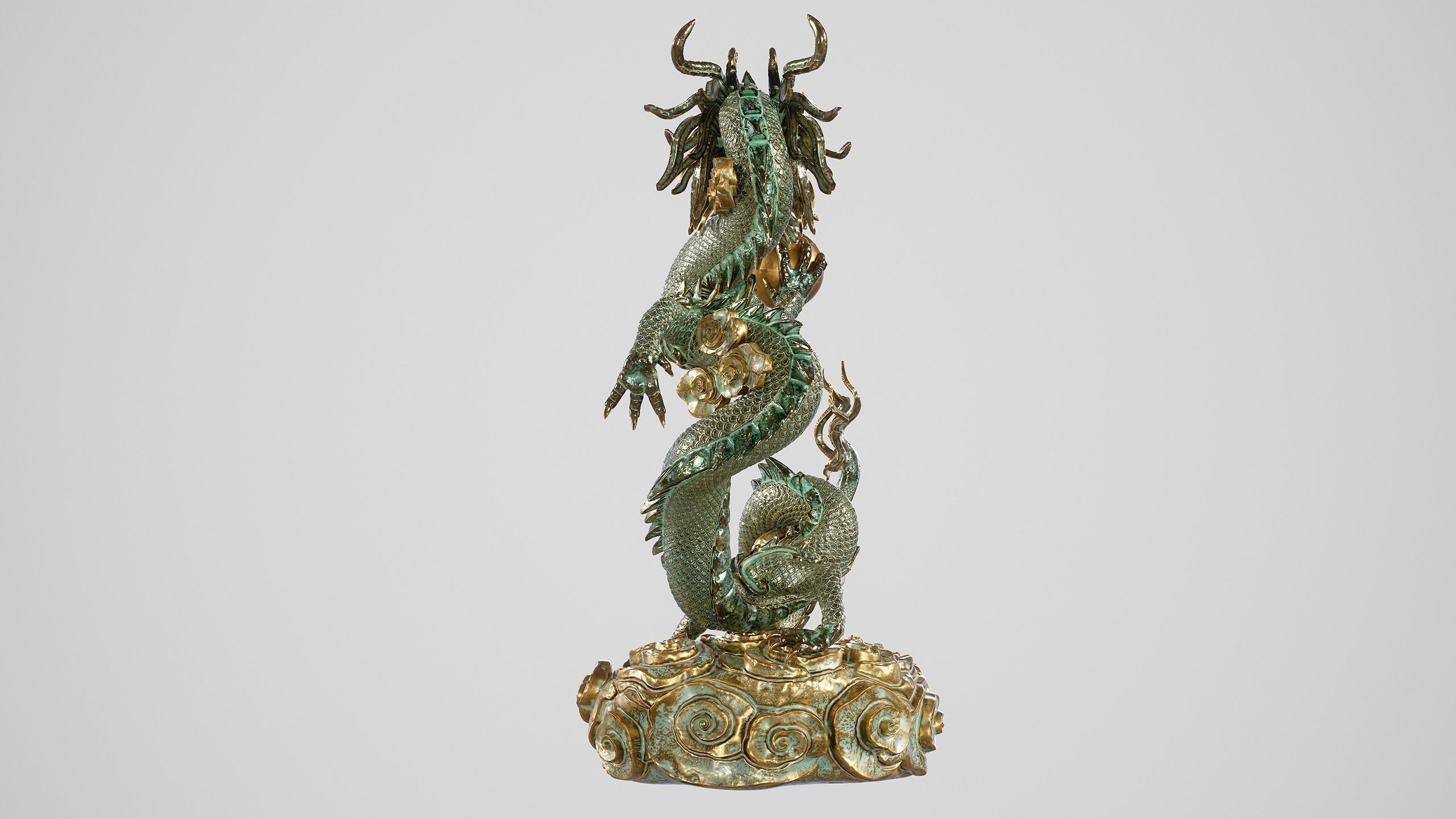 Japanese Dragon Low-poly 3D model_4