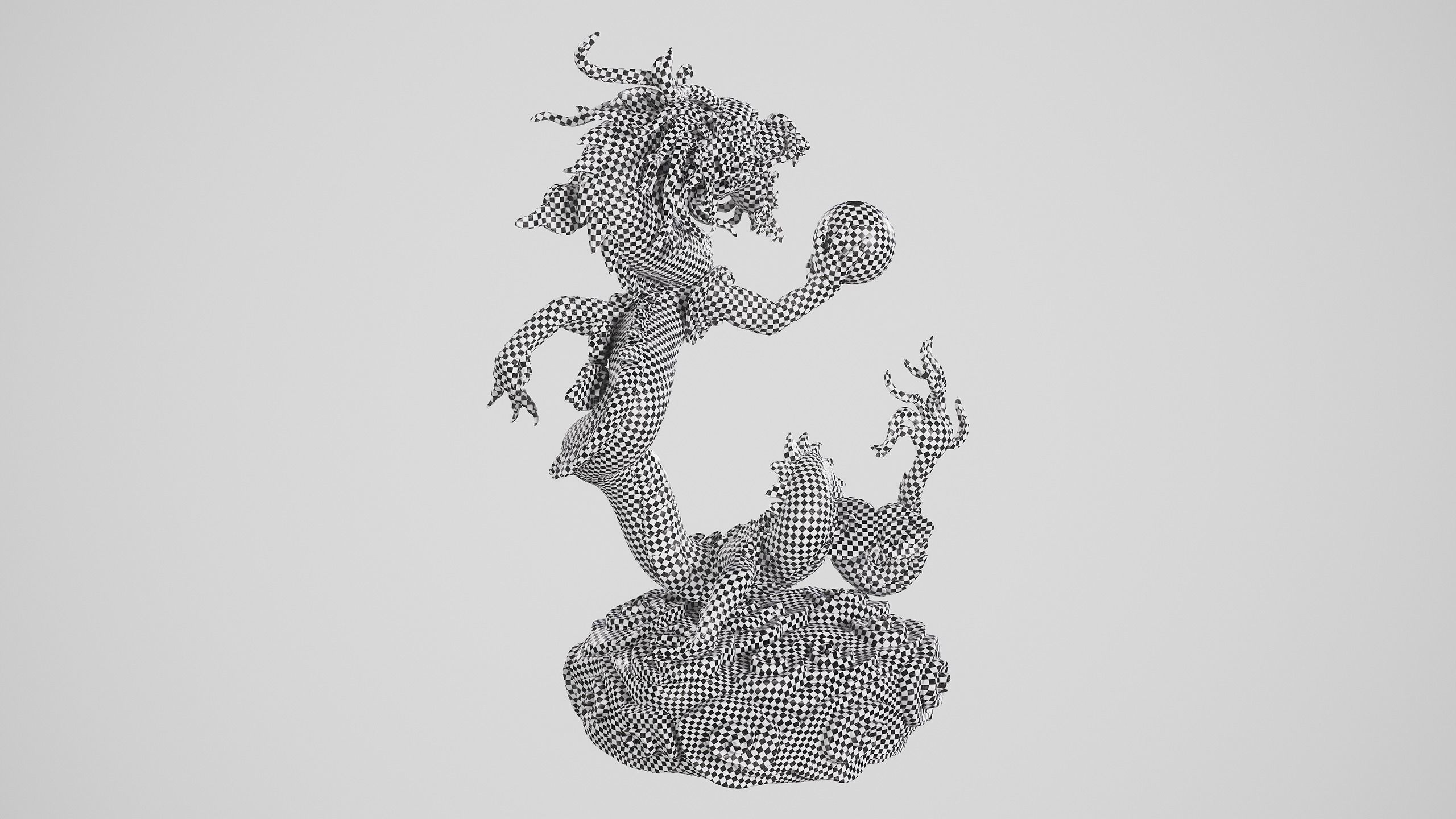 Japanese Dragon Low-poly 3D model_38