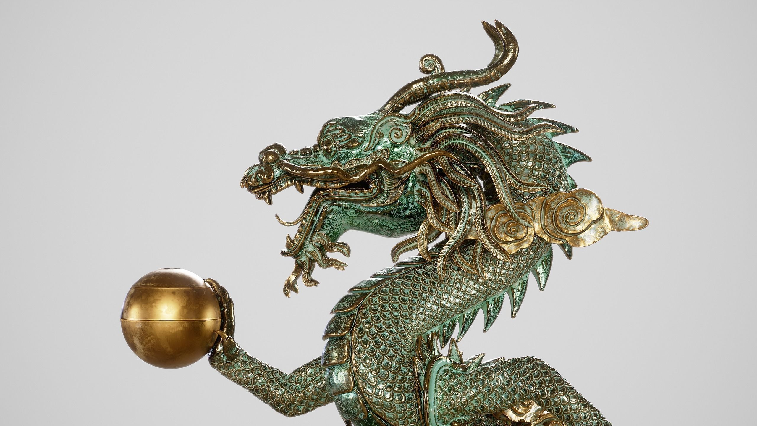 Japanese Dragon Low-poly 3D model_9
