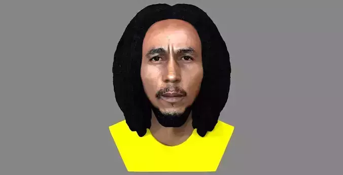 Bob Marley bust ready for full color 3D printing 3D print model