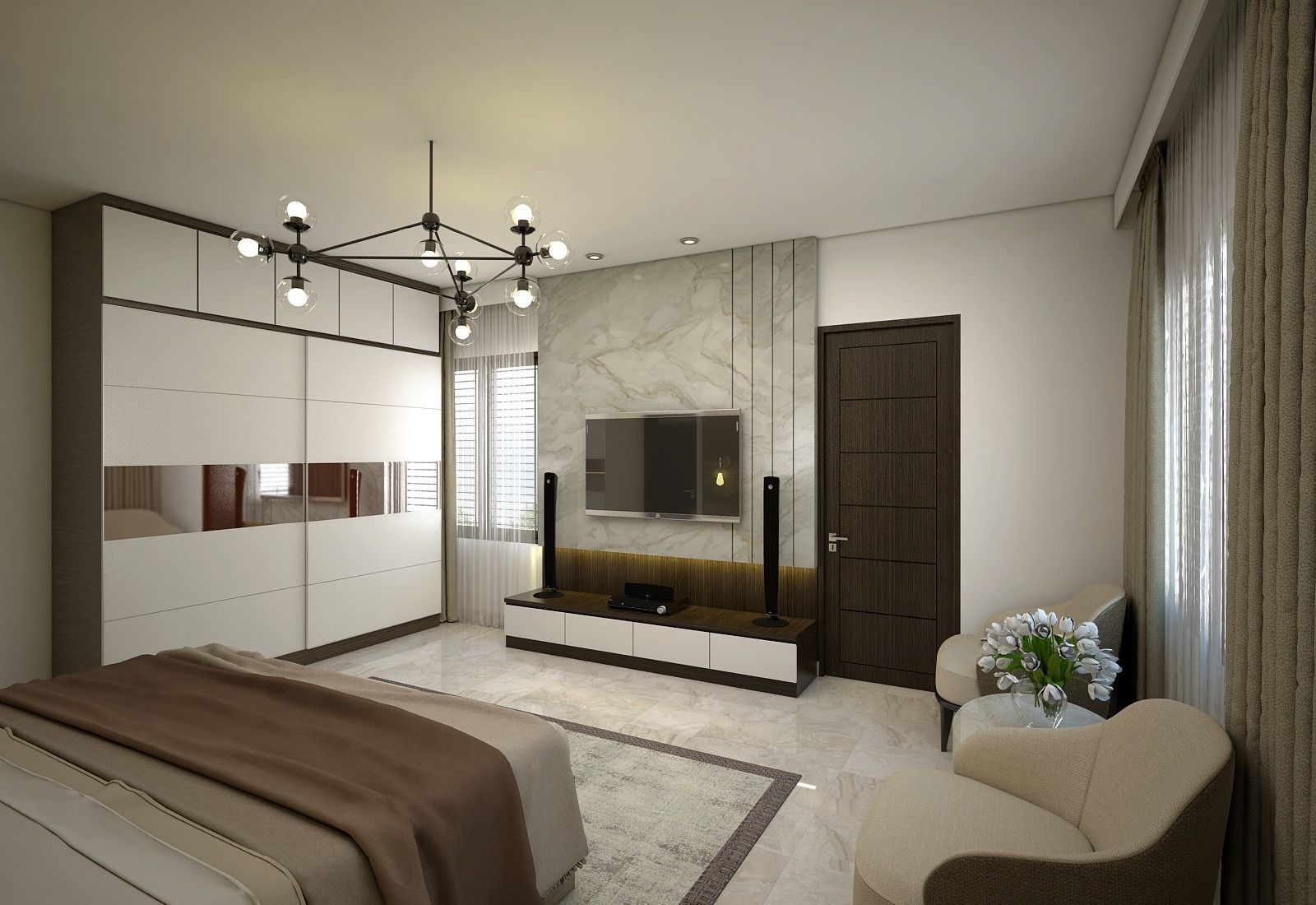 Livingroom Kitchen Diningroom Bedroom 3D model_5