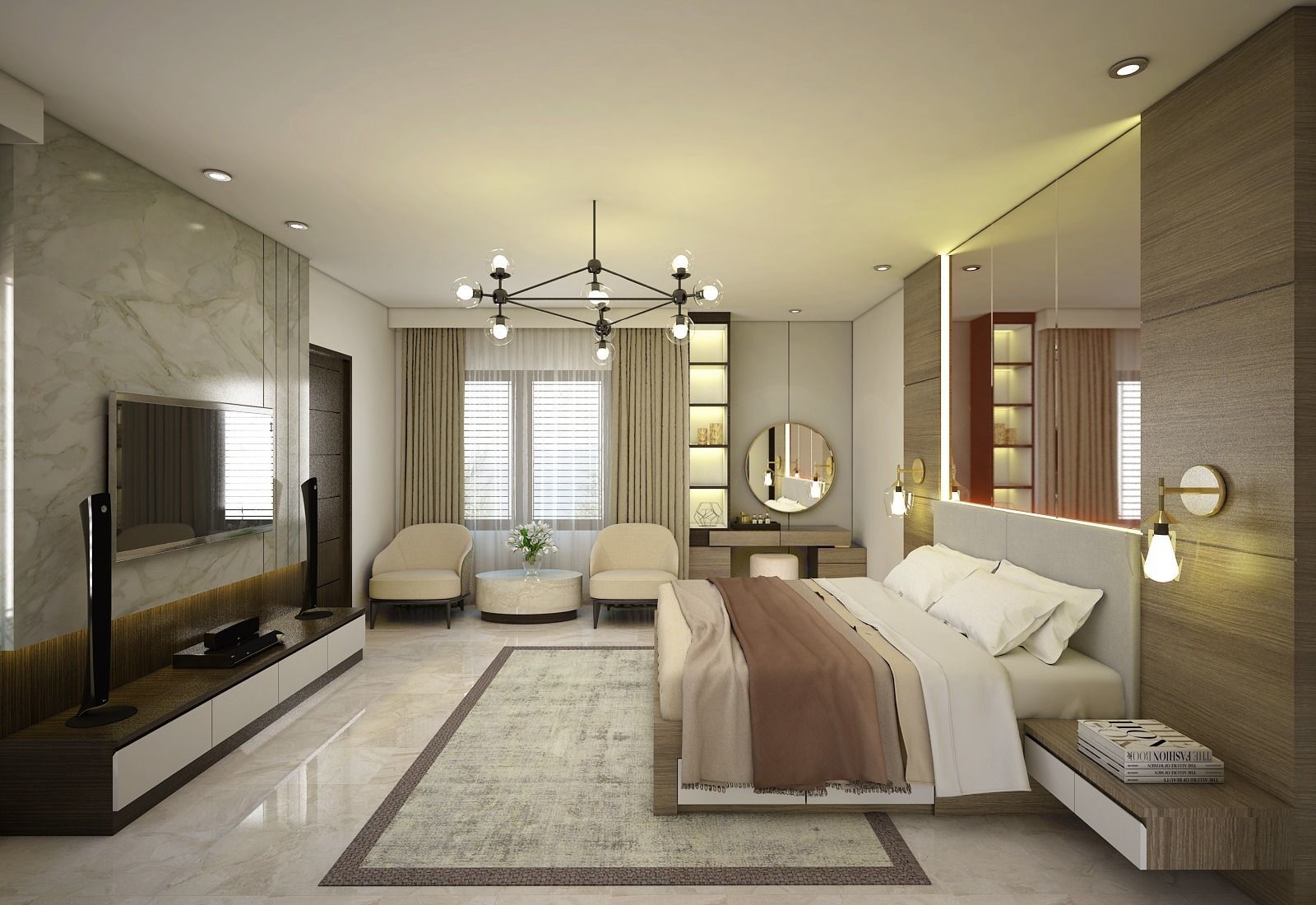 Livingroom Kitchen Diningroom Bedroom 3D model_4