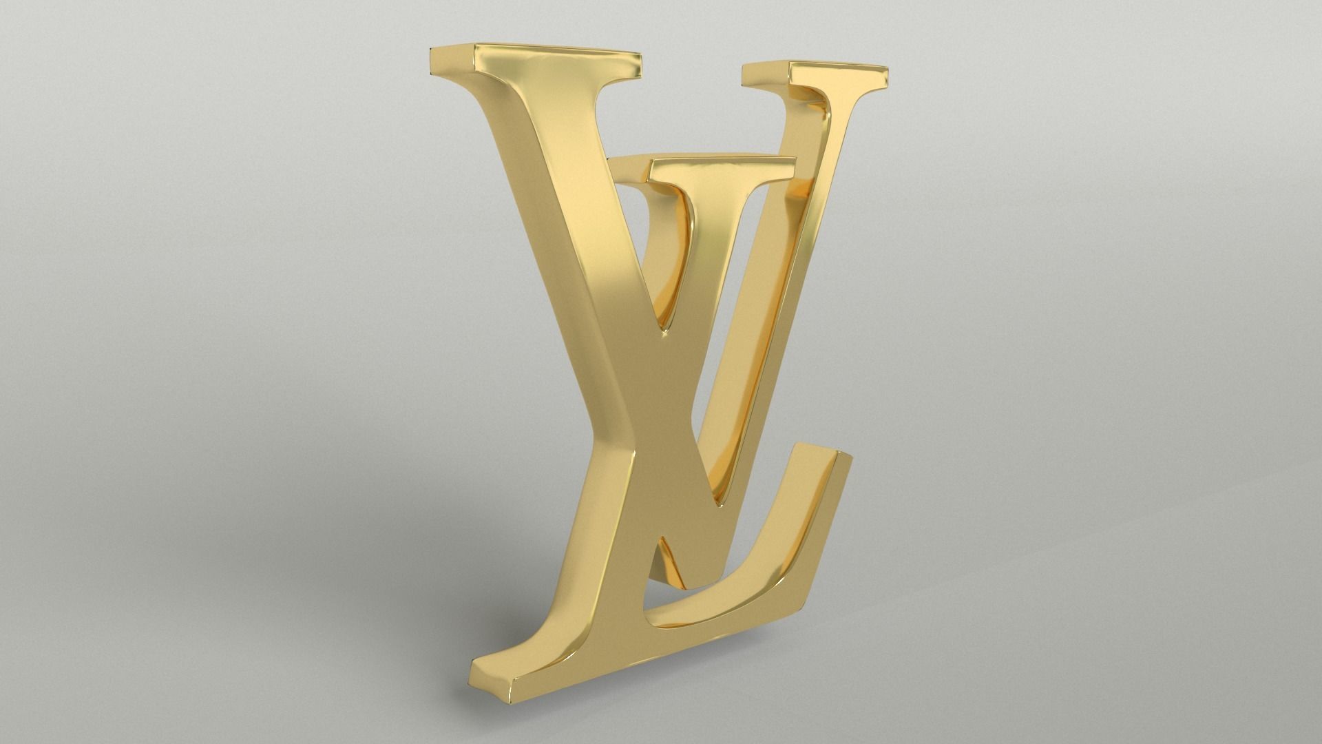 Louis Vuitton Logo 002 Free low-poly 3D model_4