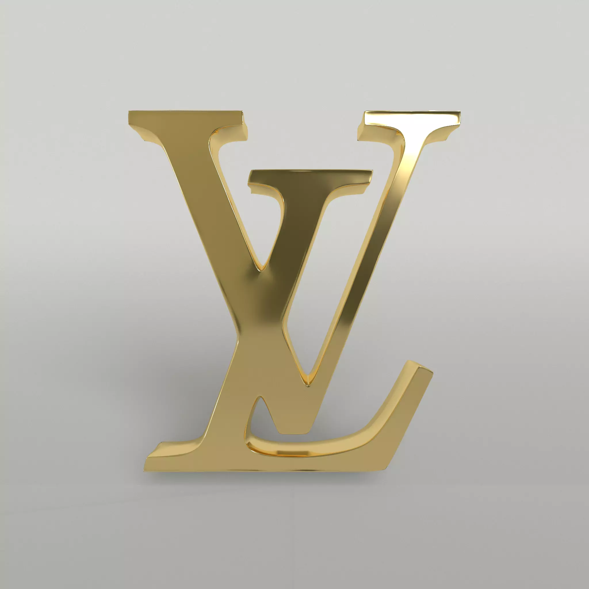 Louis Vuitton Logo 002 Free low-poly 3D model_0