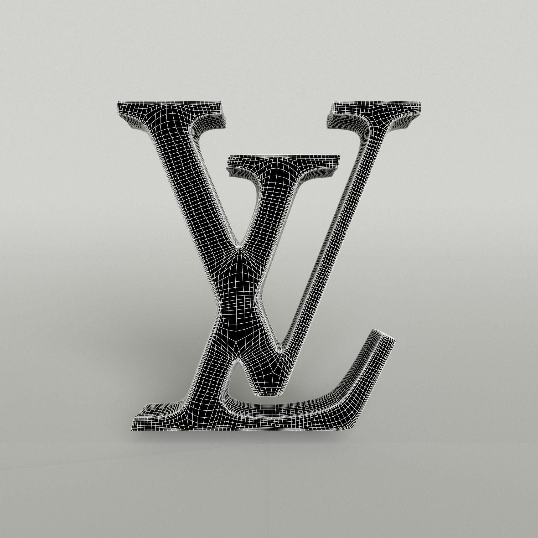 Louis Vuitton Logo 002 Free low-poly 3D model_8