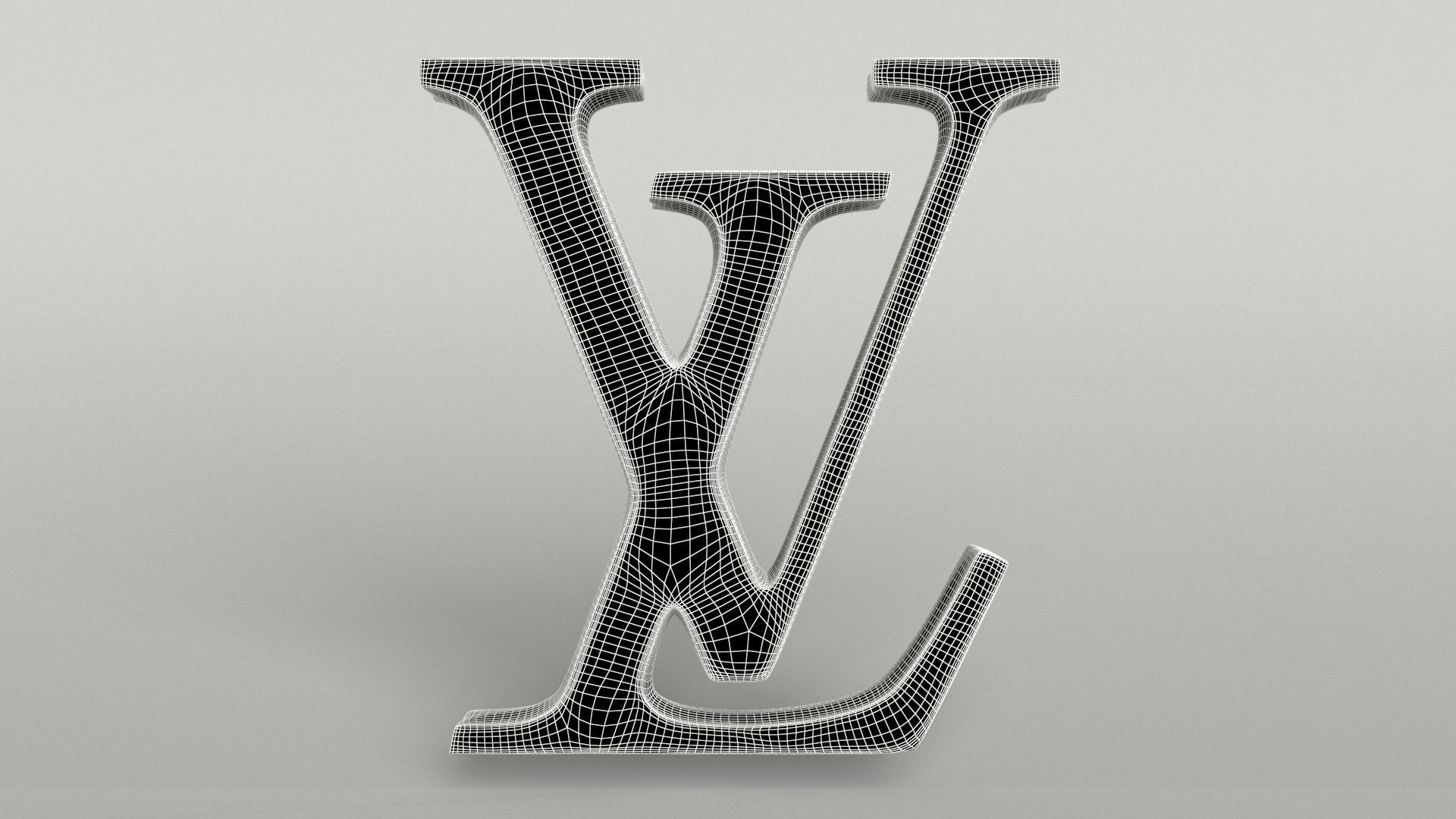 Louis Vuitton Logo 002 Free low-poly 3D model_6