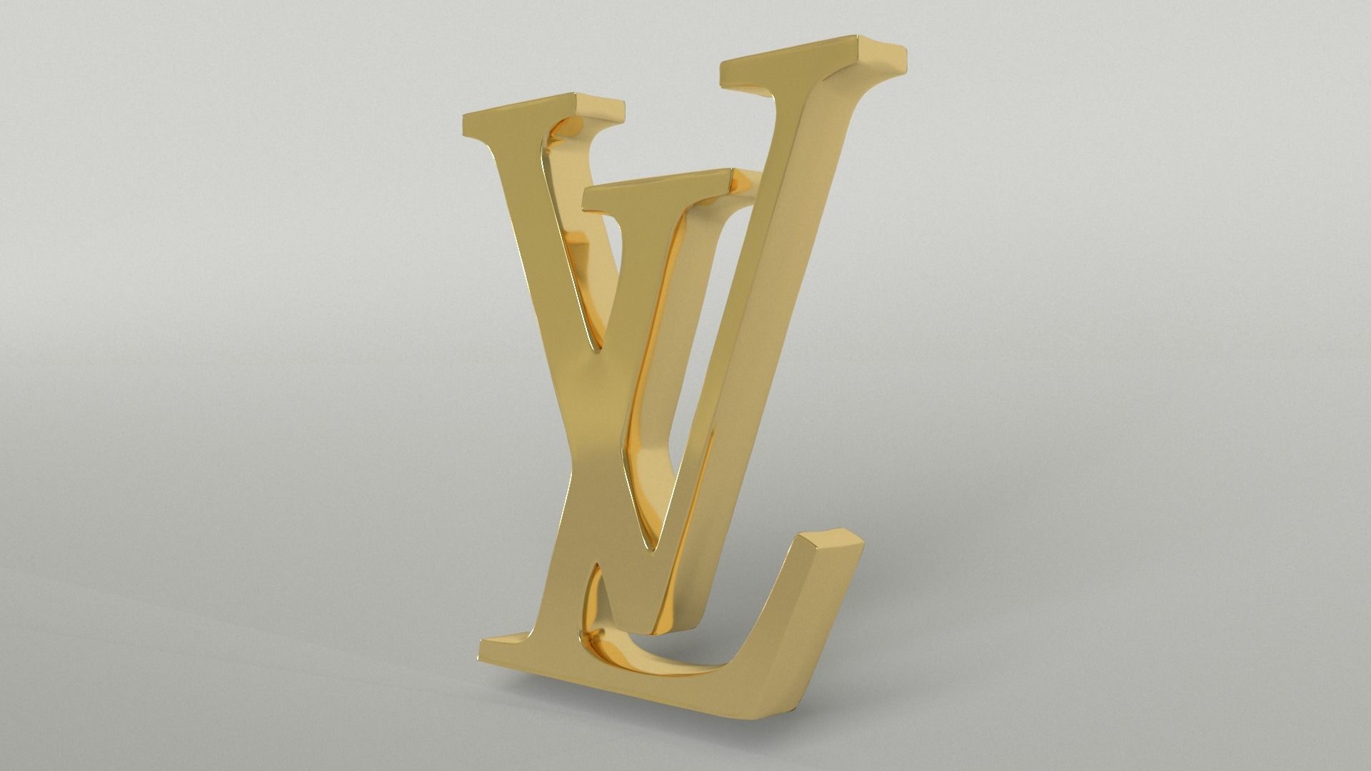 Louis Vuitton Logo 002 Free low-poly 3D model_3