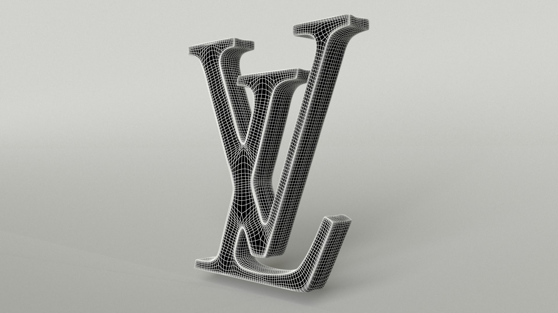 Louis Vuitton Logo 002 Free low-poly 3D model_5