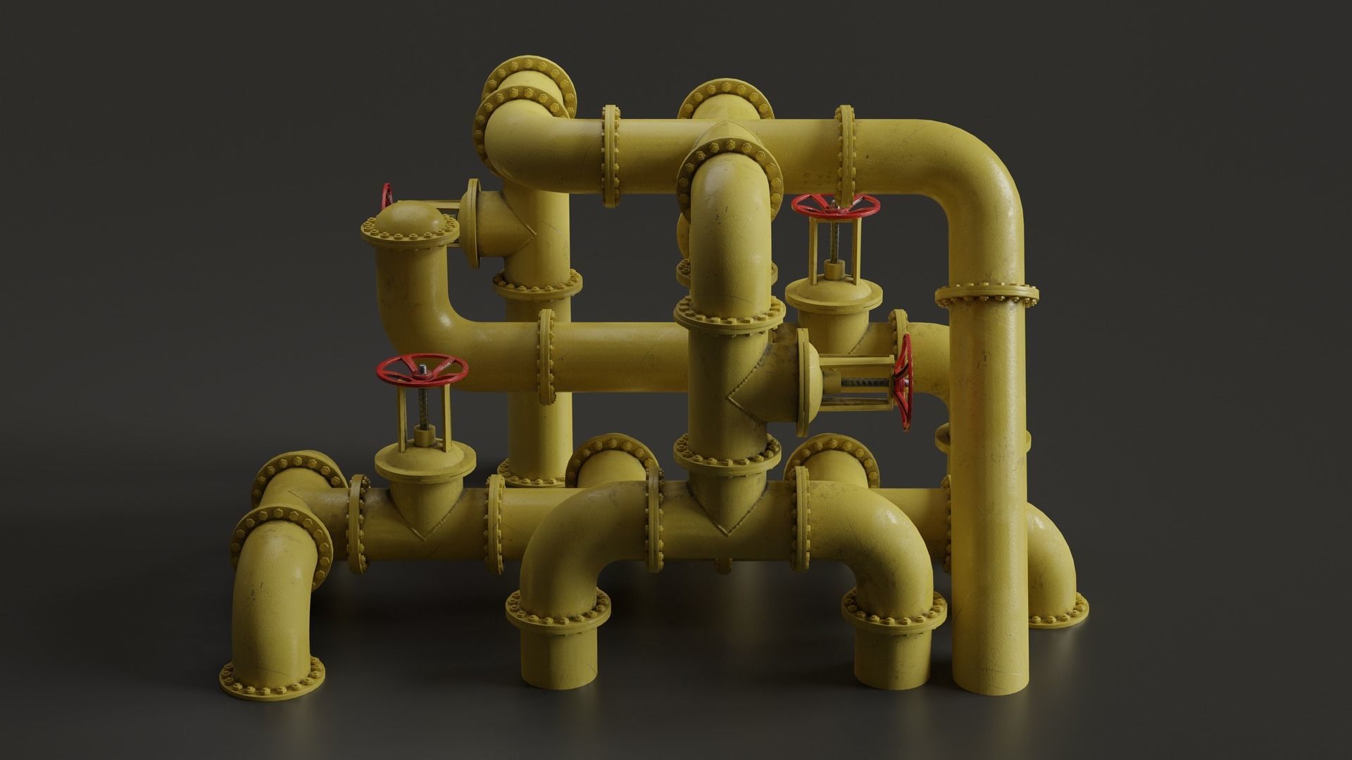 Set of pipes Low-poly 3D model_5