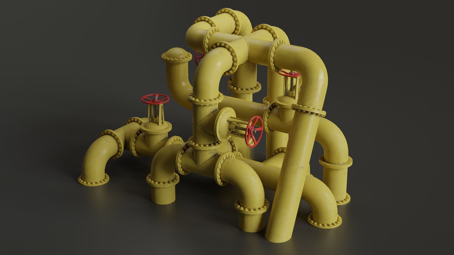 Set of pipes Low-poly 3D model_6