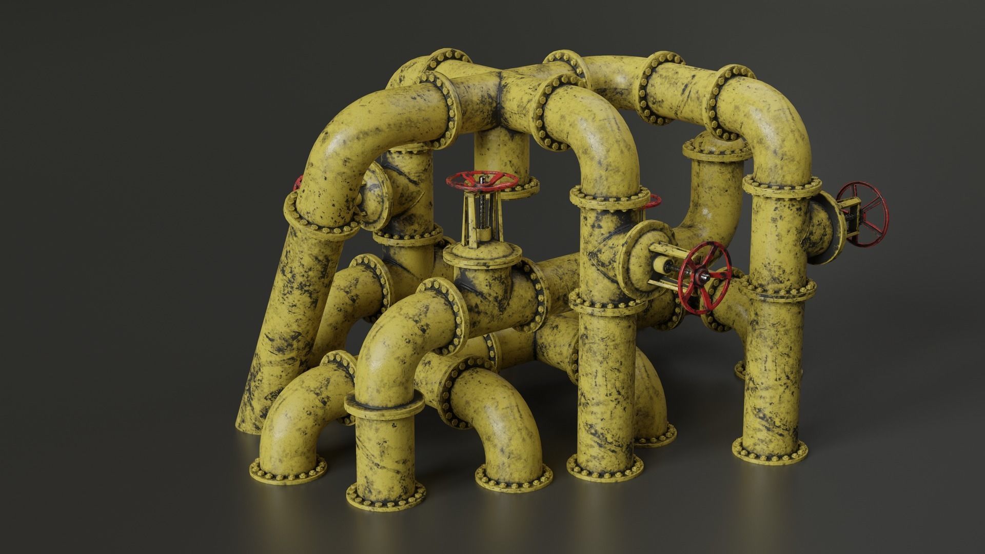 Set of pipes Low-poly 3D model_13