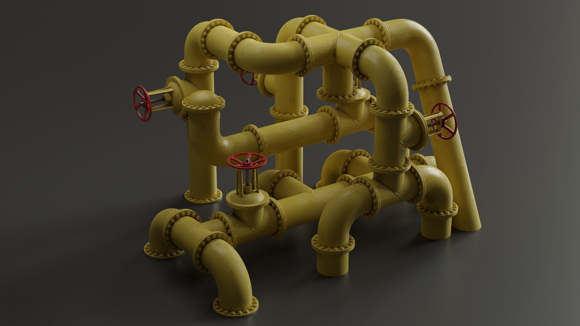 Set of pipes Low-poly 3D model_4