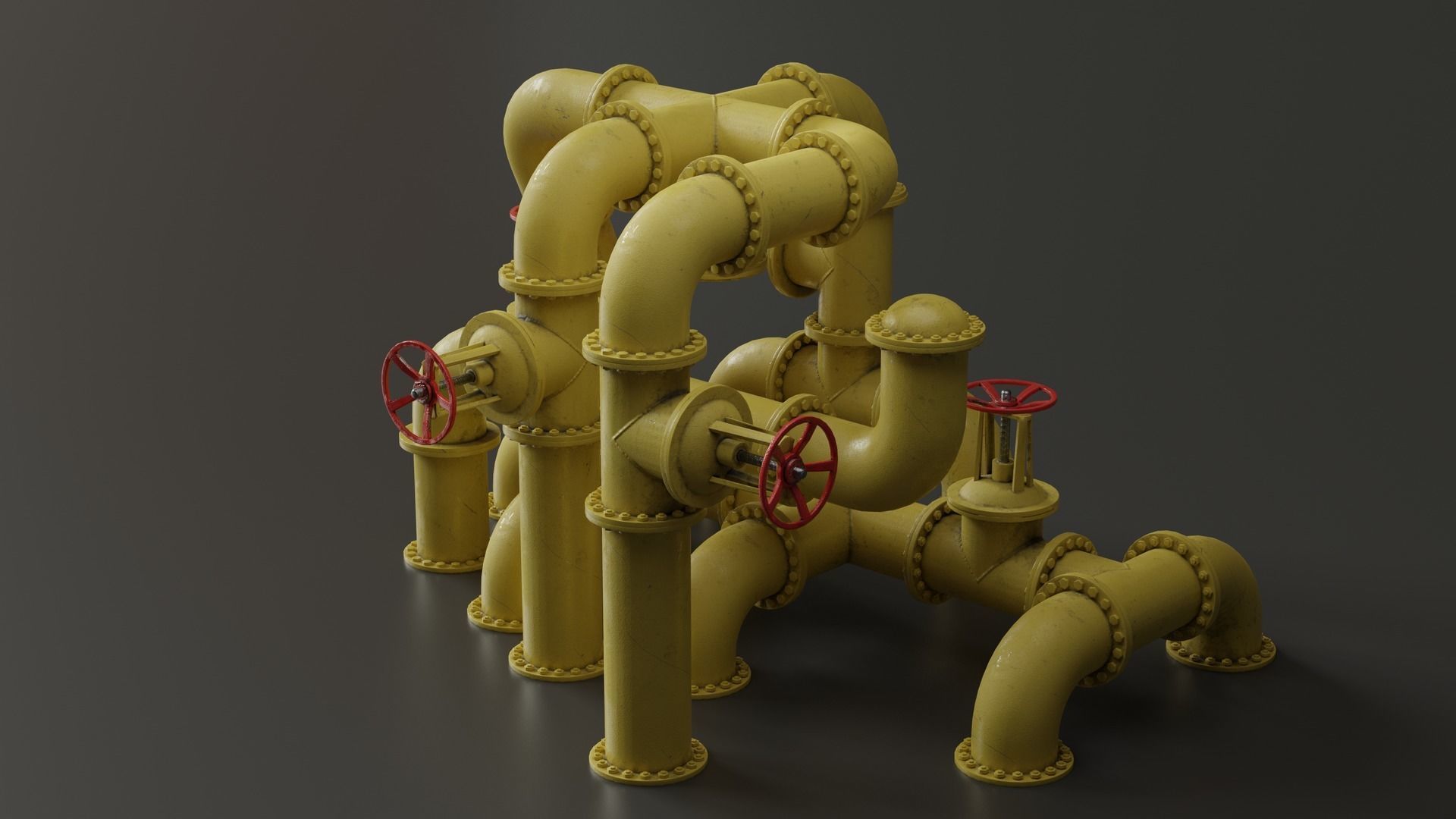 Set of pipes Low-poly 3D model_3