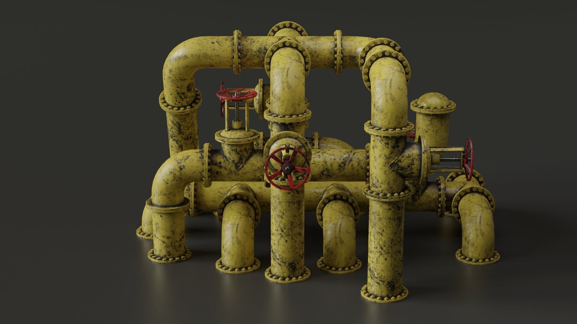 Set of pipes Low-poly 3D model_8