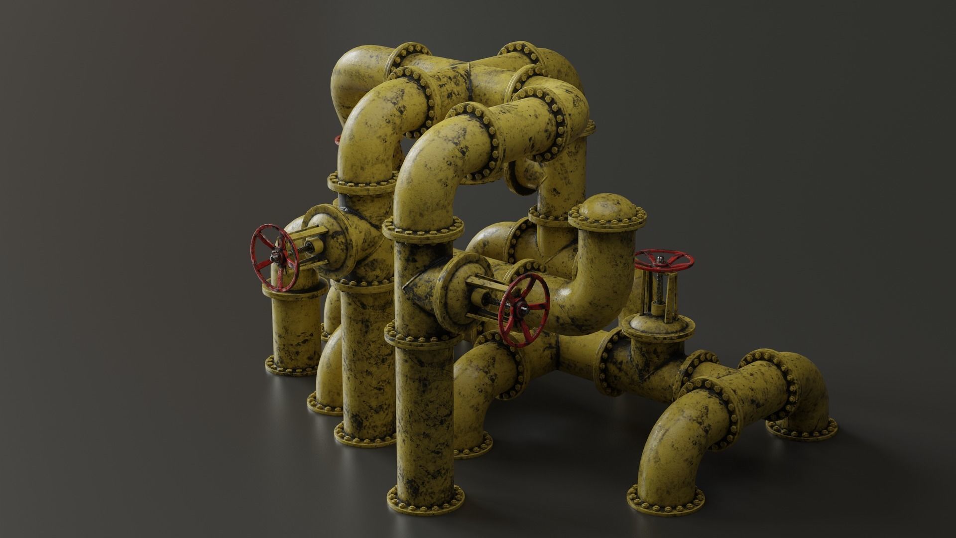 Set of pipes Low-poly 3D model_9