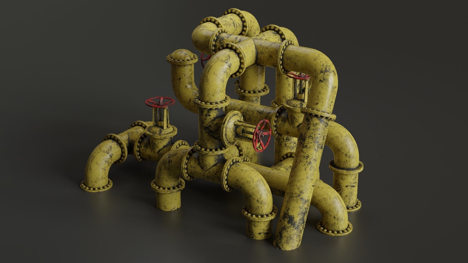 Set of pipes Low-poly 3D model_12