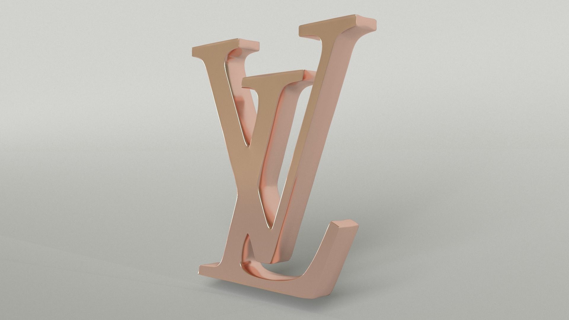 Louis Vuitton Logo 004 Free low-poly 3D model_3