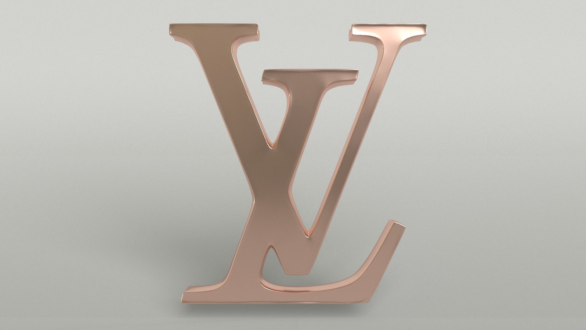 Louis Vuitton Logo 004 Free low-poly 3D model_2