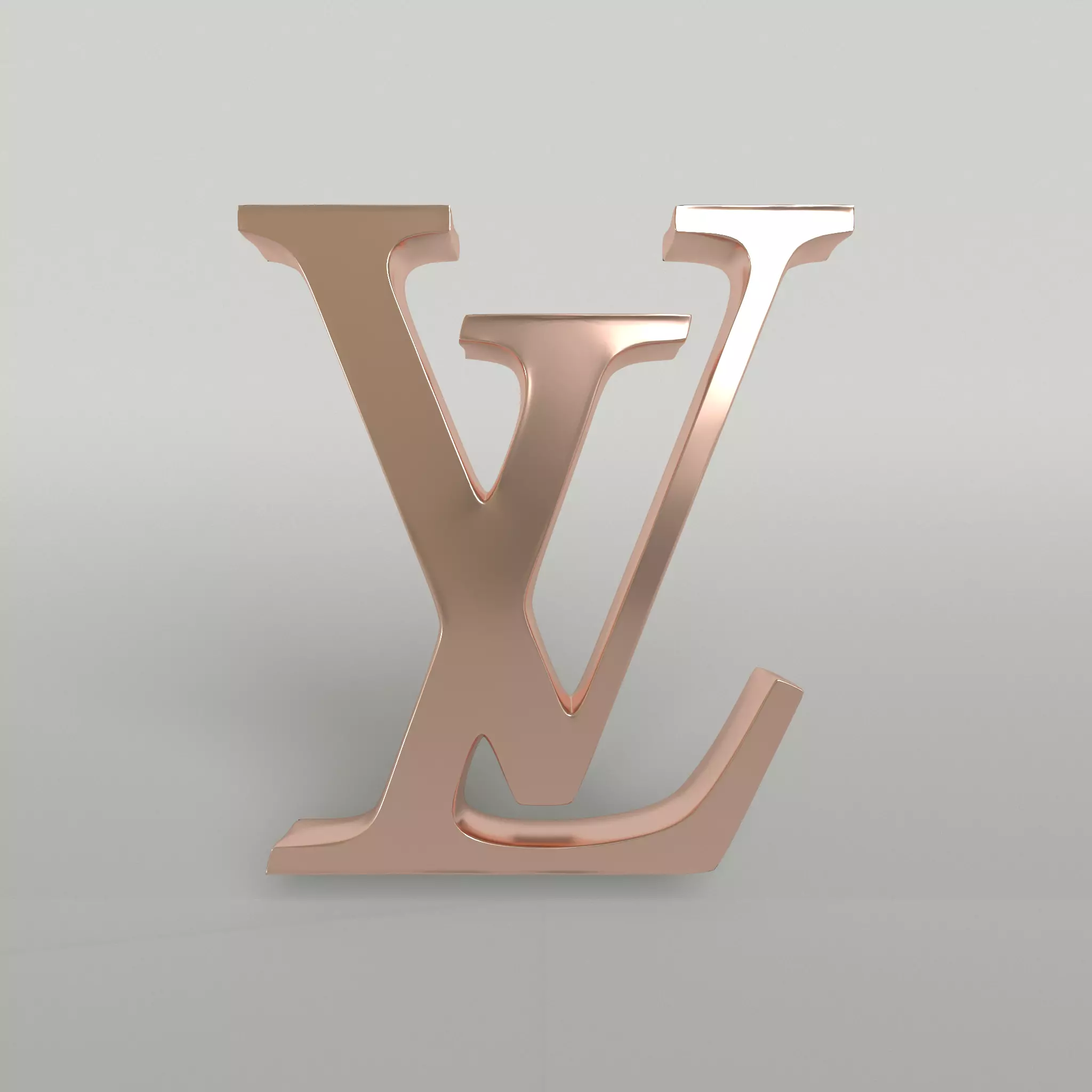 Louis Vuitton Logo 004 Free low-poly 3D model_0