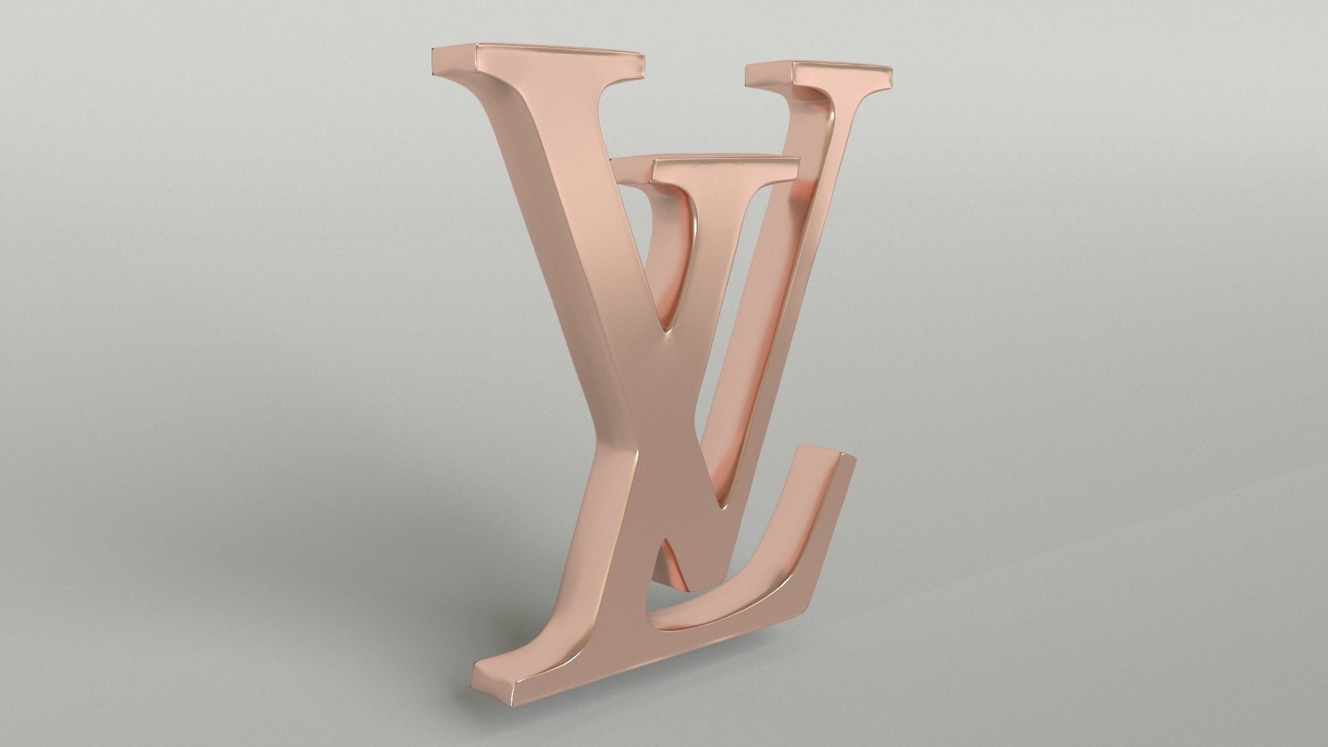 Louis Vuitton Logo 004 Free low-poly 3D model_4