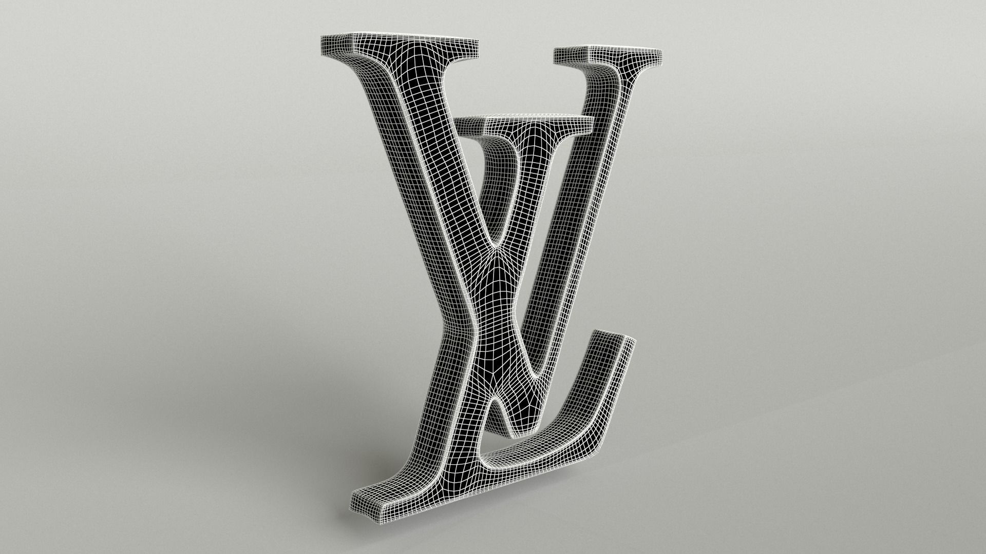 Louis Vuitton Logo 004 Free low-poly 3D model_8