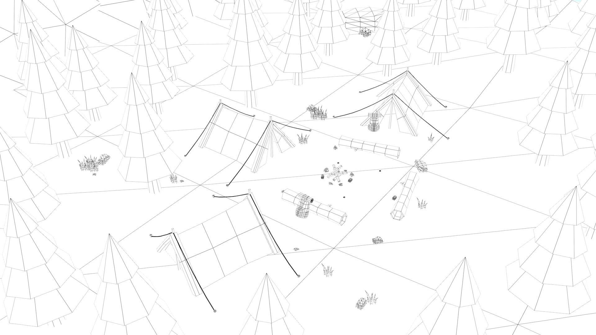 Cartoon Camp Low-poly 3D model_37