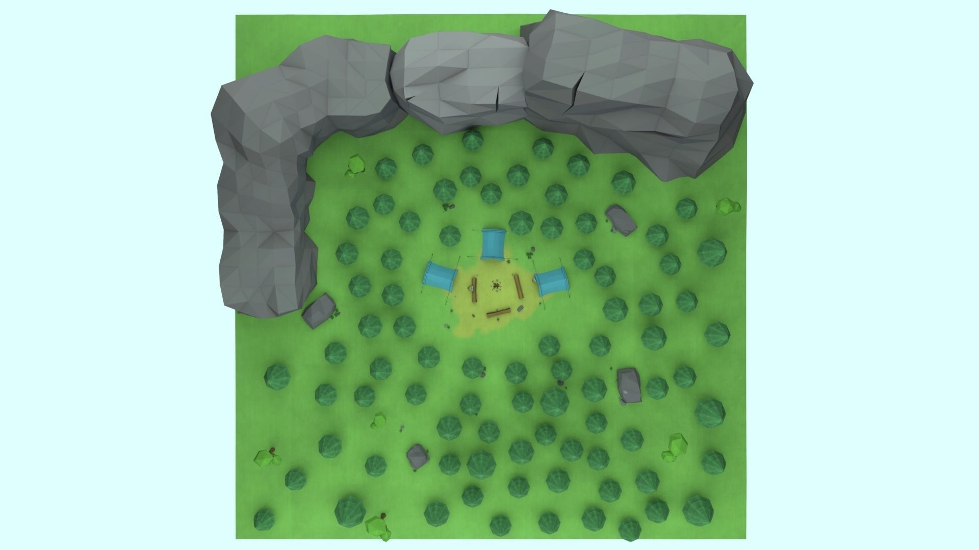 Cartoon Camp Low-poly 3D model_18