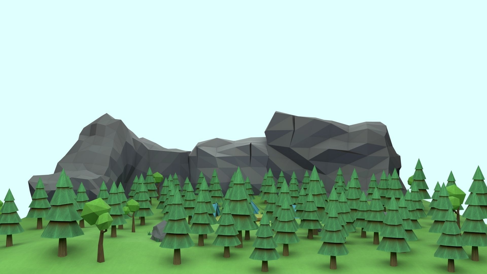 Cartoon Camp Low-poly 3D model_20