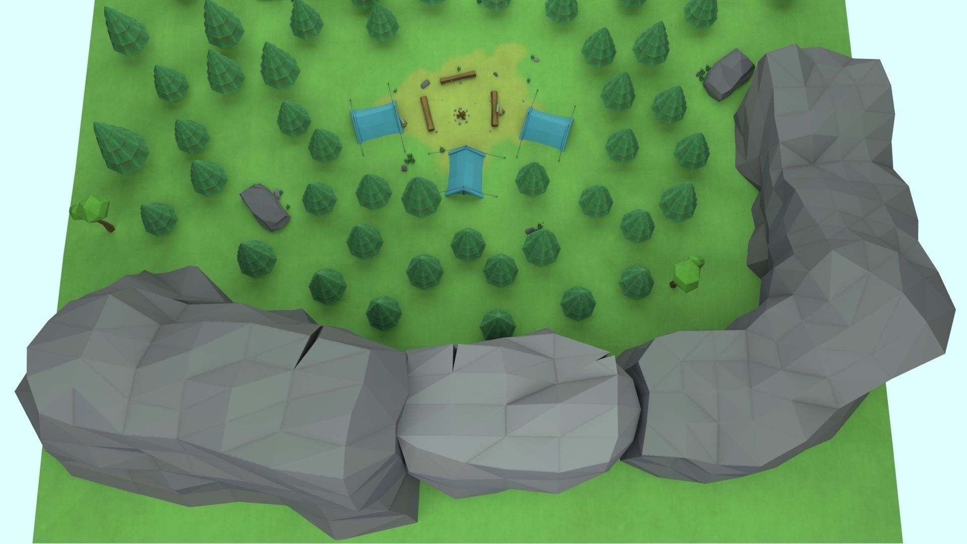 Cartoon Camp Low-poly 3D model_24