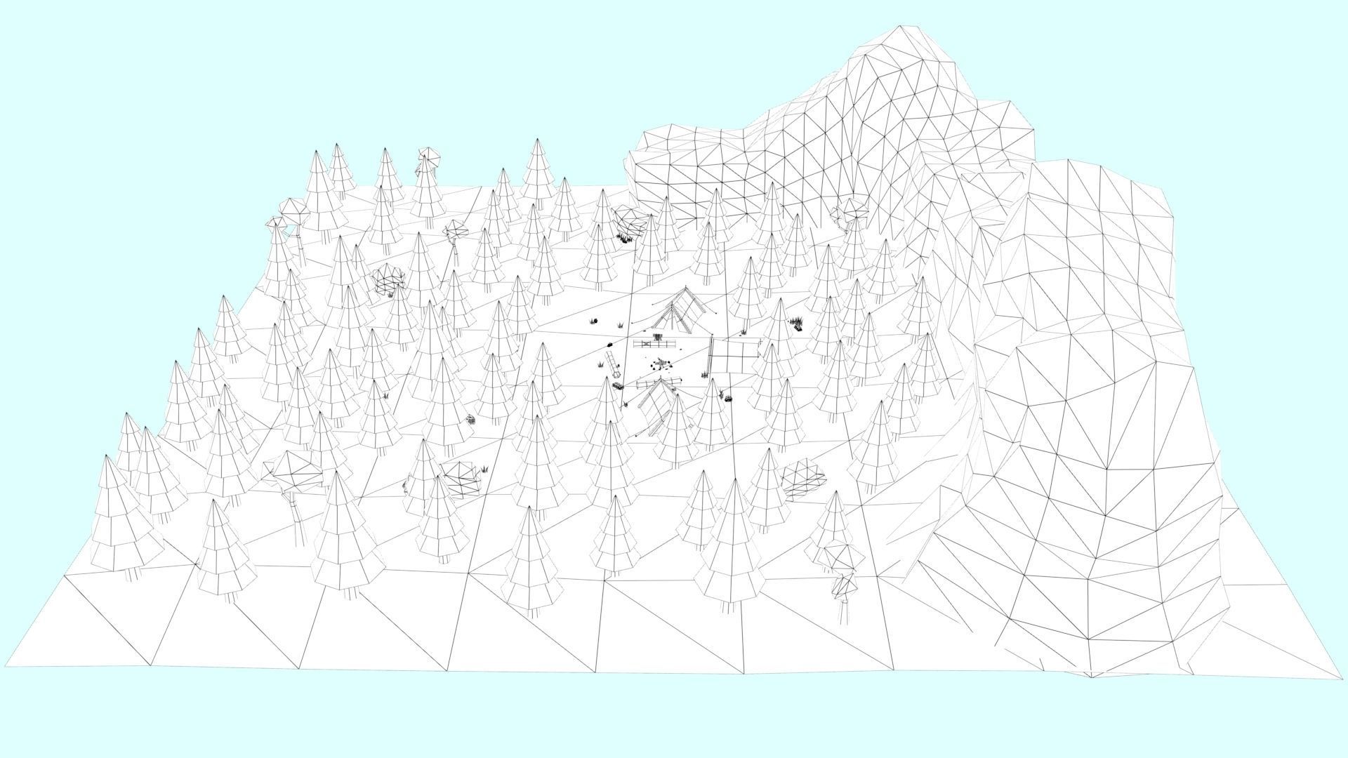 Cartoon Camp Low-poly 3D model_54