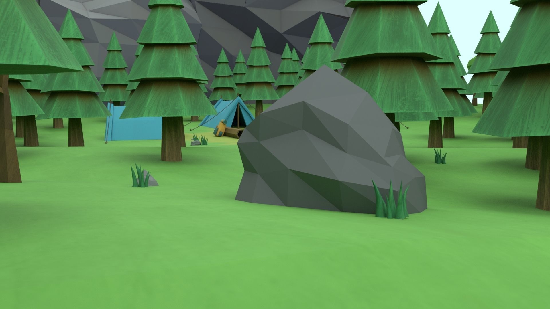 Cartoon Camp Low-poly 3D model_39