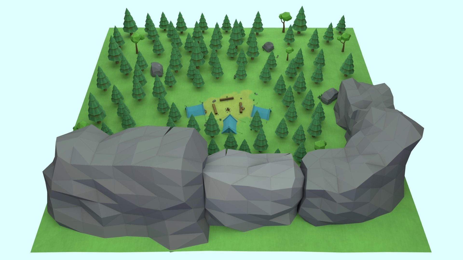 Cartoon Camp Low-poly 3D model_22