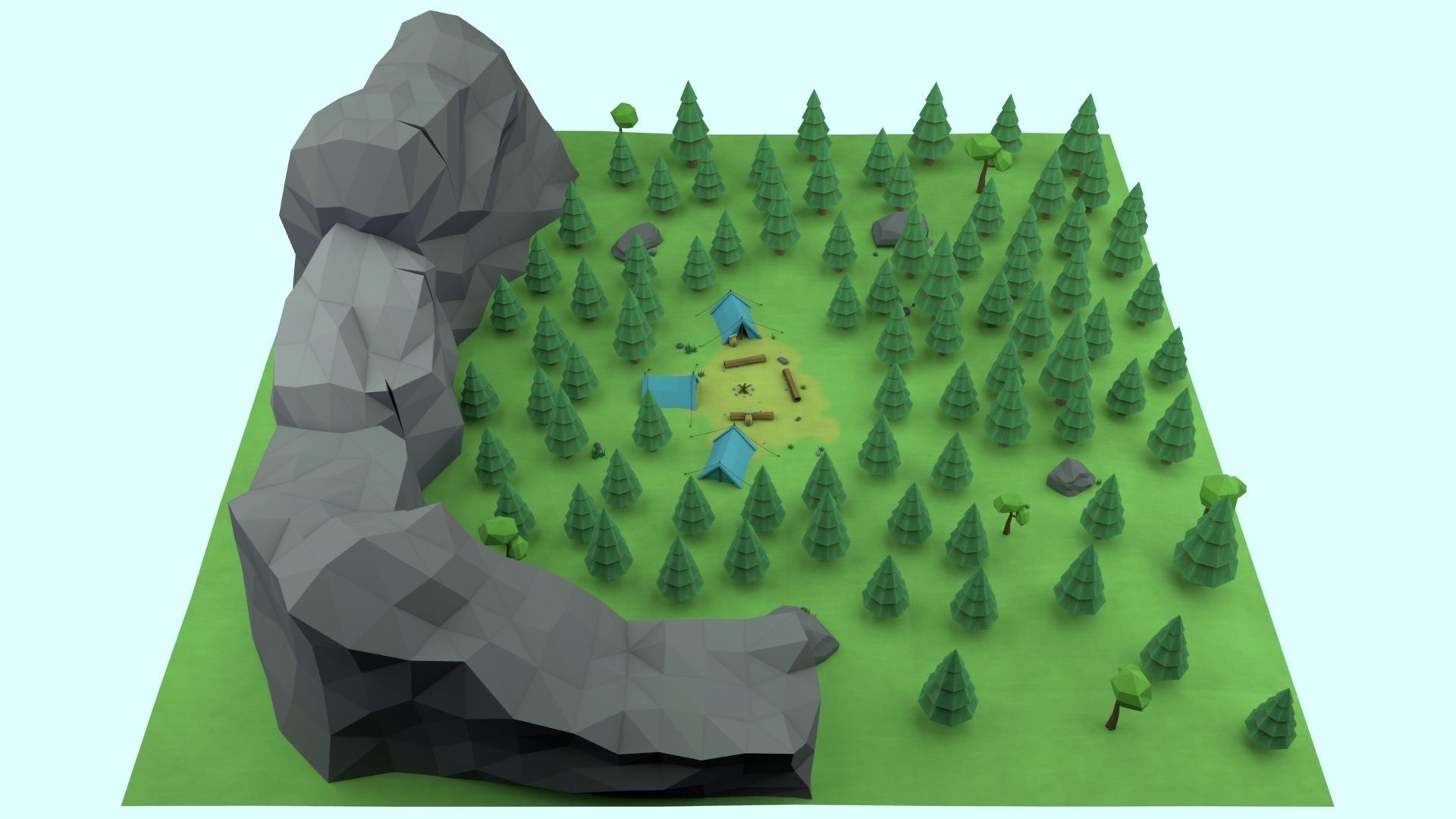 Cartoon Camp Low-poly 3D model_55