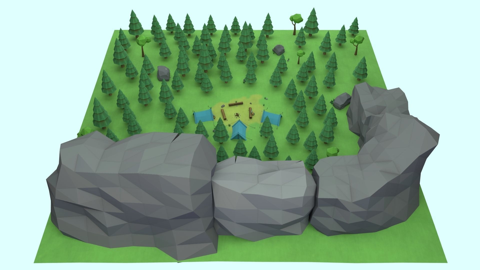 Cartoon Camp Low-poly 3D model_56