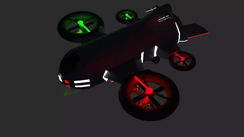 airplane drone with lights Free 3D model