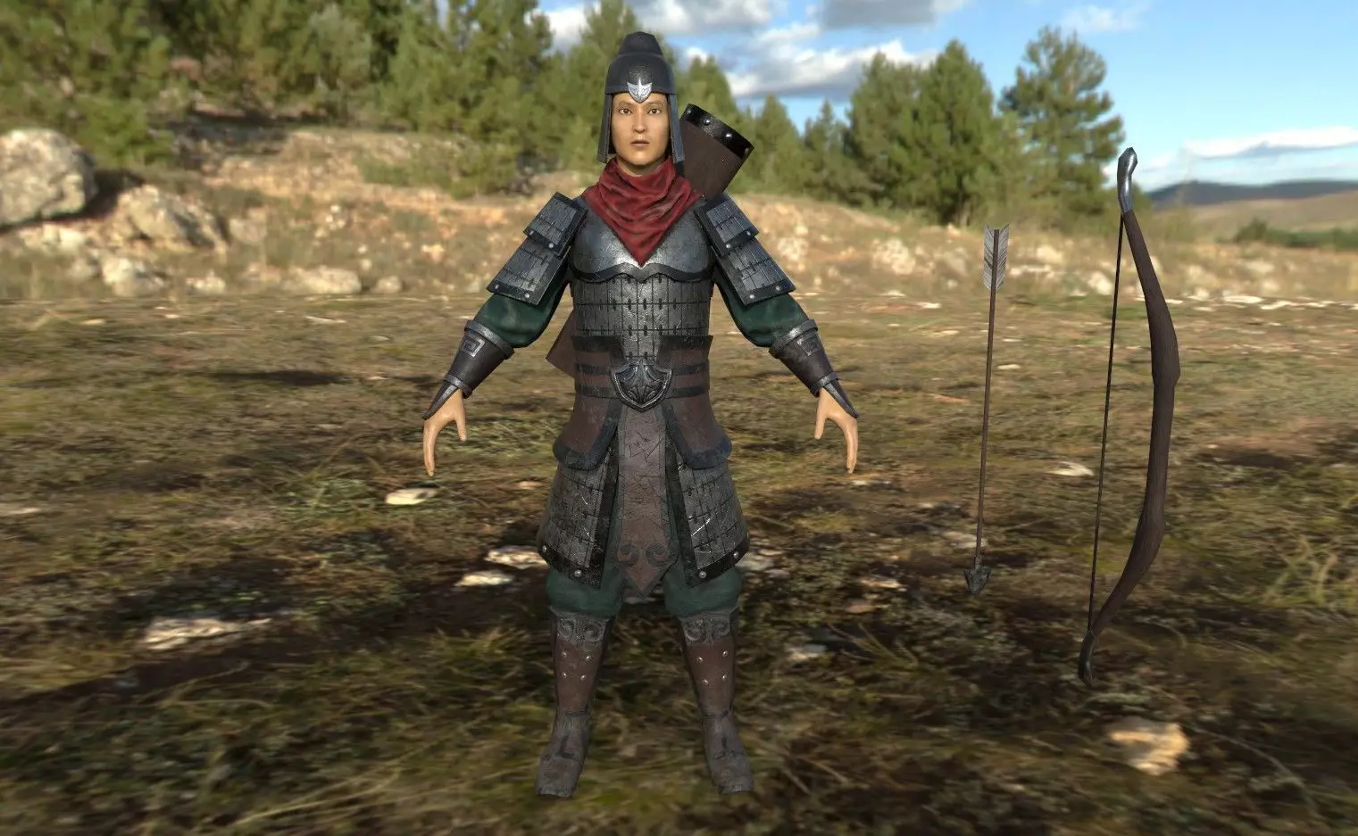 Ancient warriors asia Low-poly 3D model_0