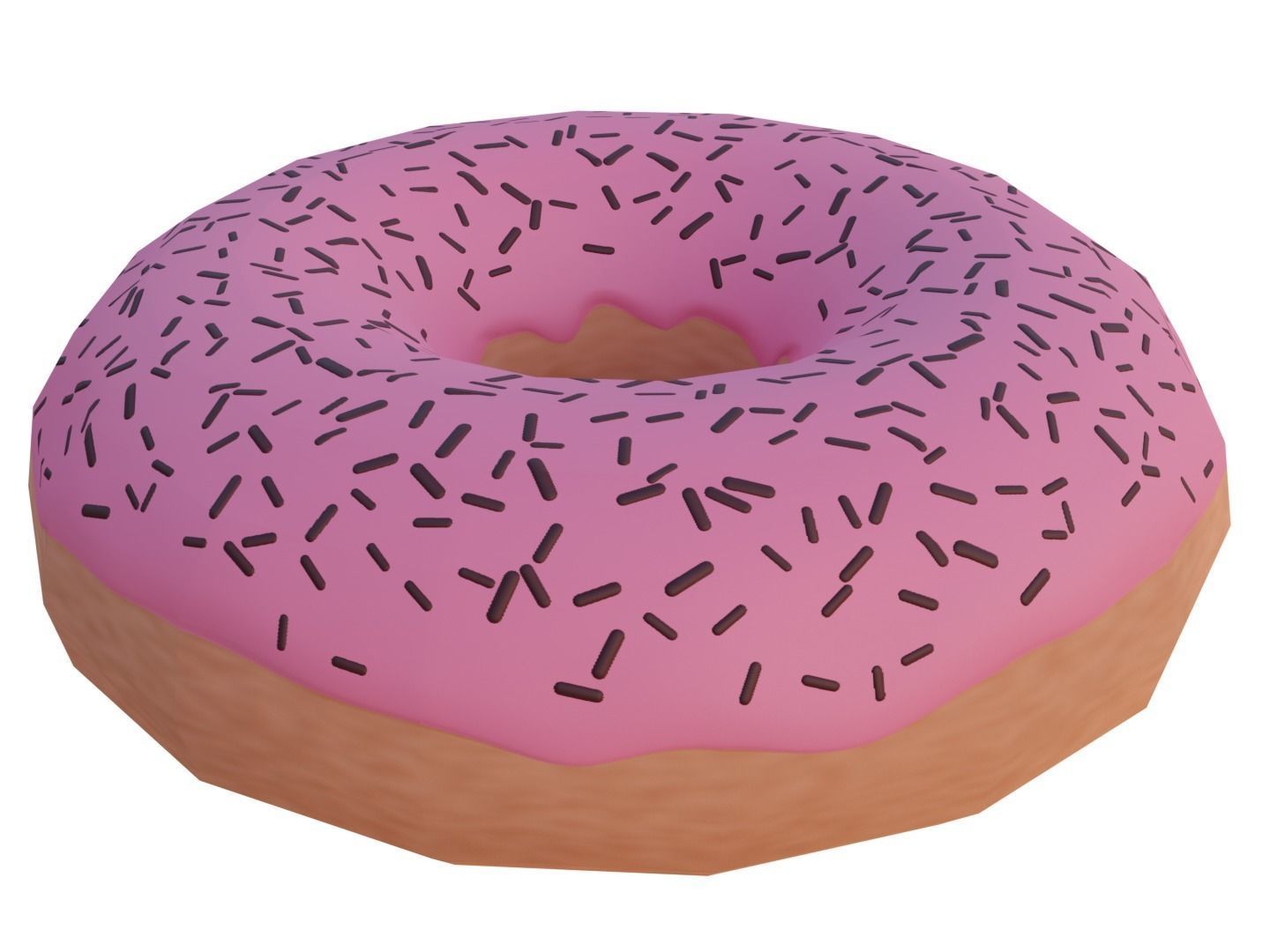 Low-Poly Donut Free low-poly 3D model_1