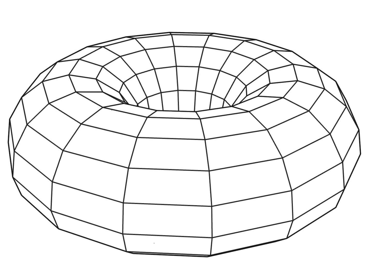 Low-Poly Donut Free low-poly 3D model_4