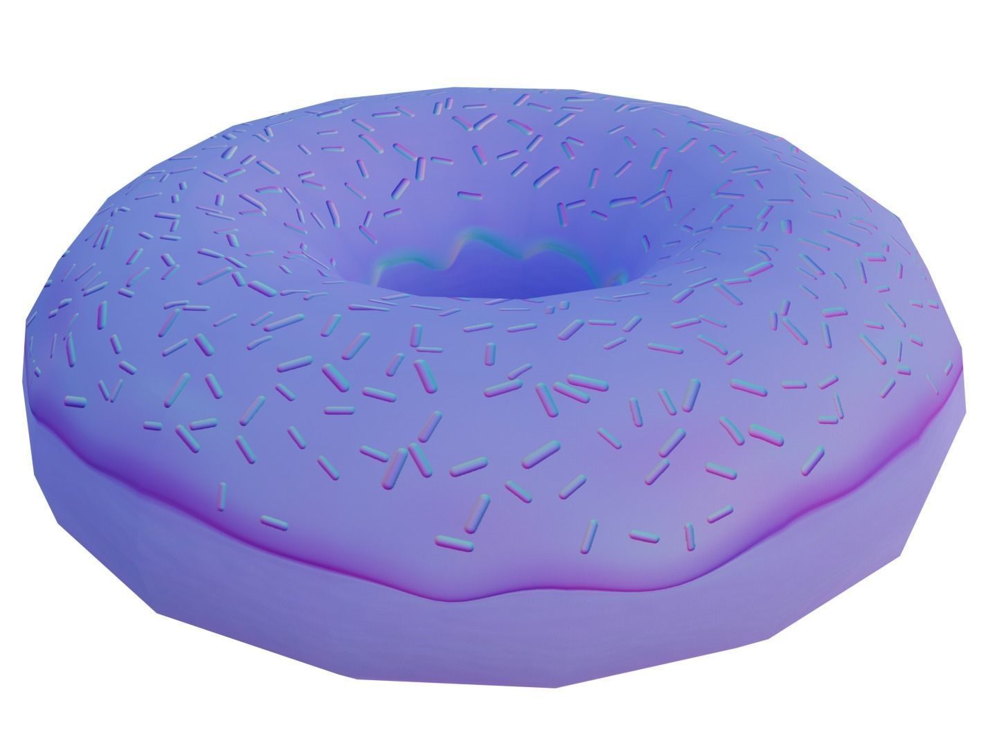 Low-Poly Donut Free low-poly 3D model_3