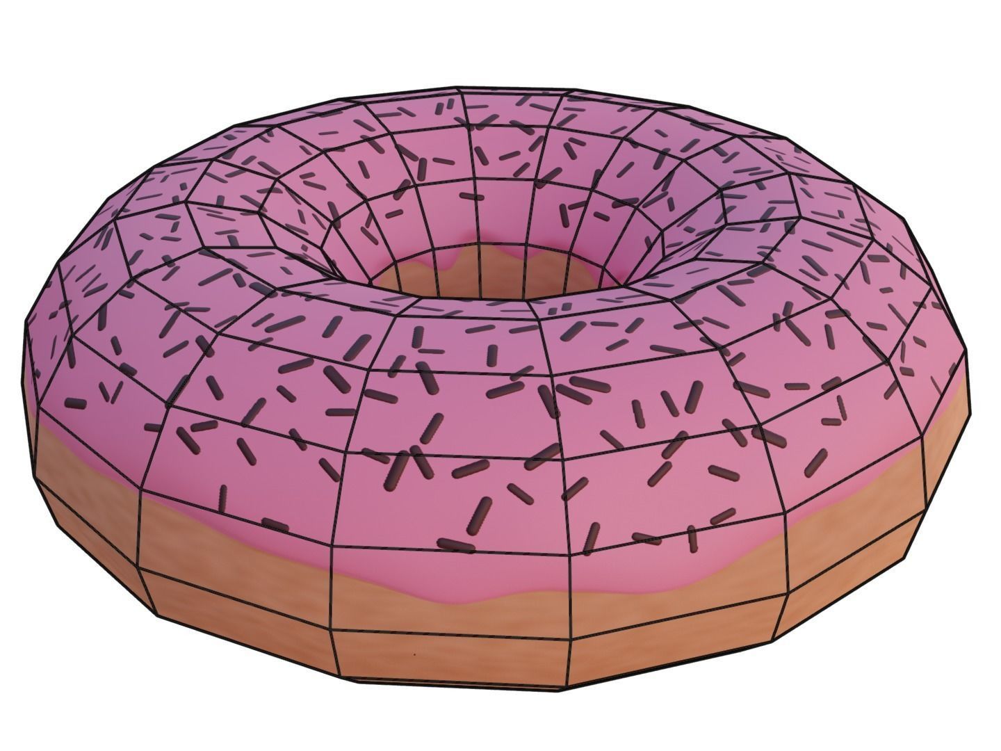 Low-Poly Donut Free low-poly 3D model_2