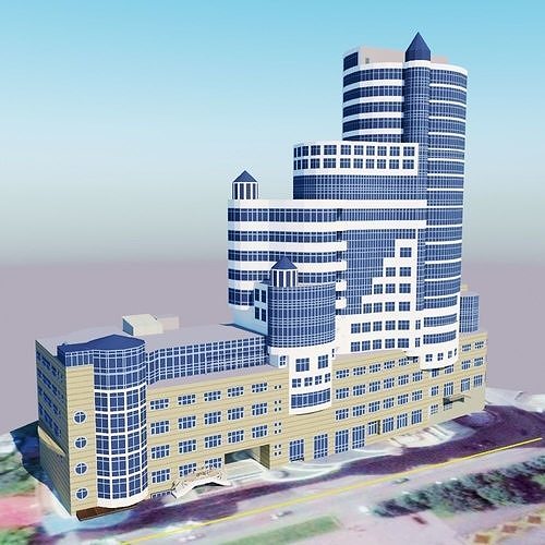 skyscraper high rise building Low-poly 3D model