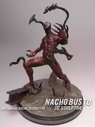 Carnage 3d print spider - man statue