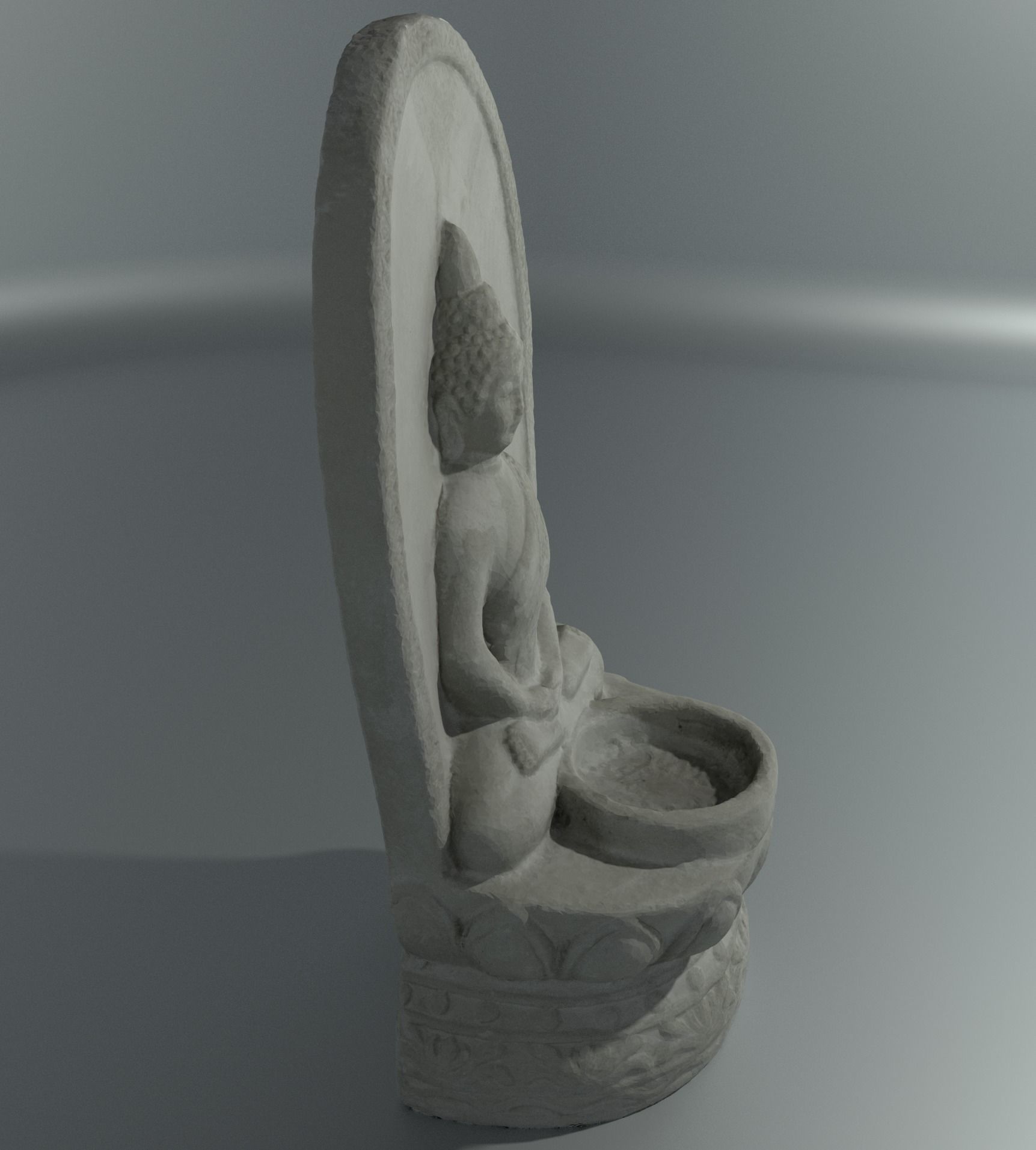 Buddha Stone Statue 3D model_3