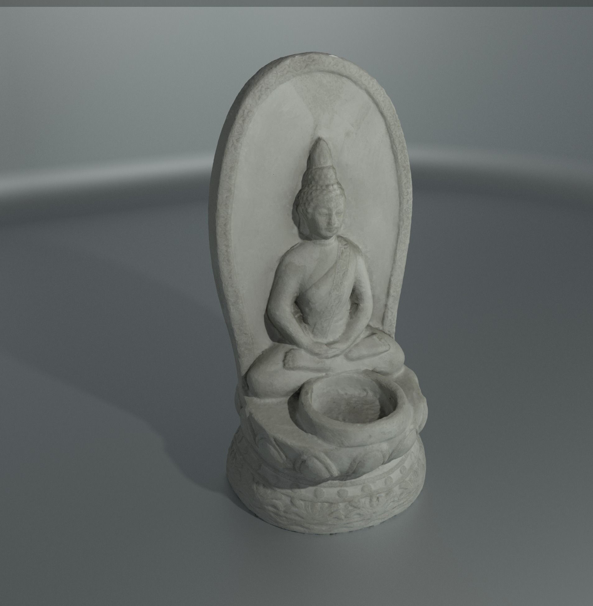 Buddha Stone Statue 3D model_2