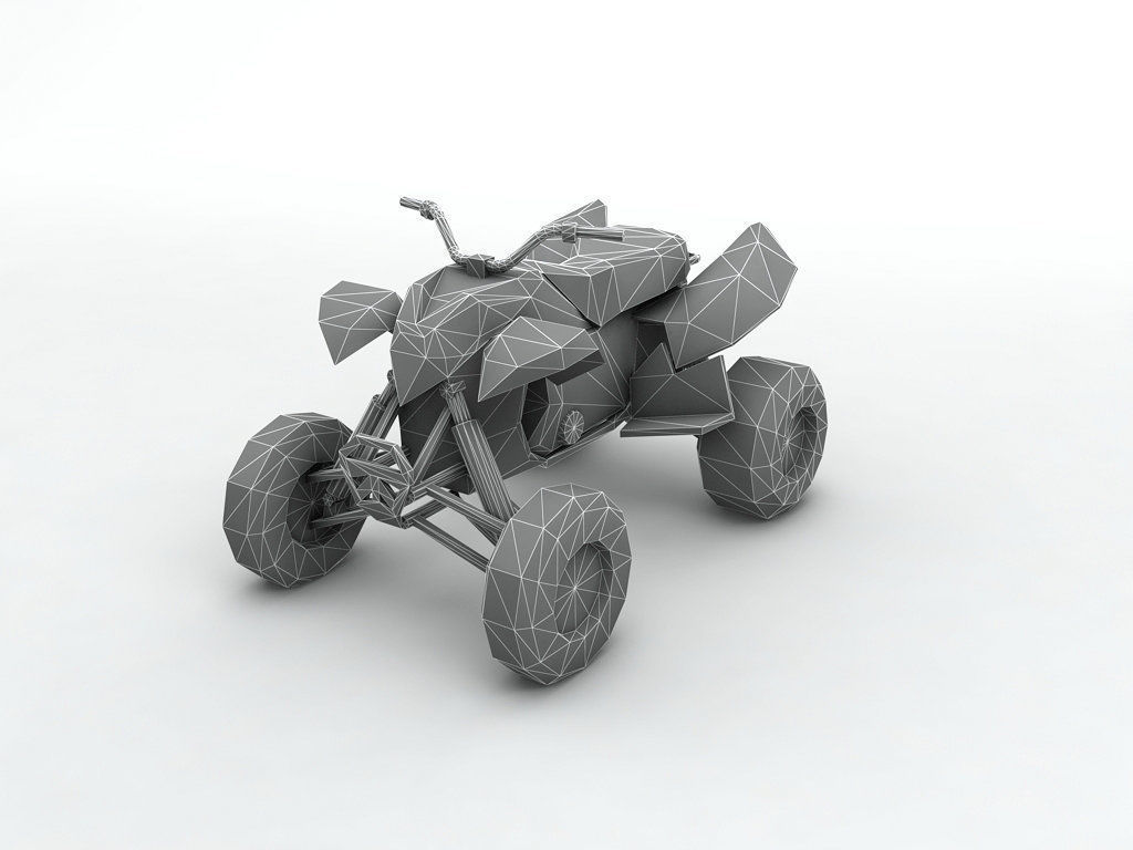  2007 Polaris Outlaw 525 ATV Low-poly 3D model_2