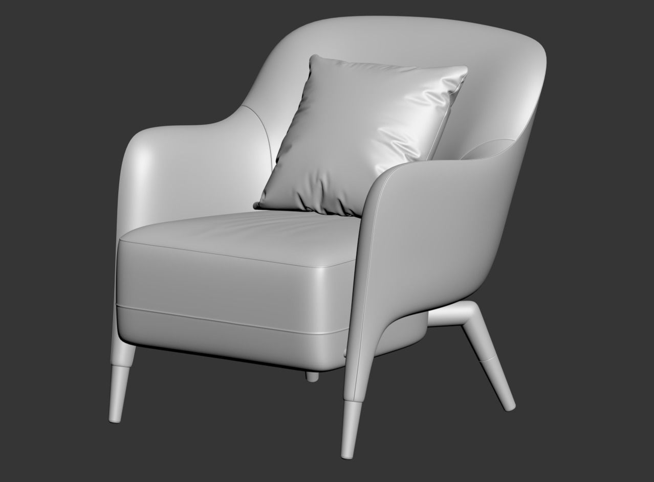 Armchair Molteni D1514 3D model_15