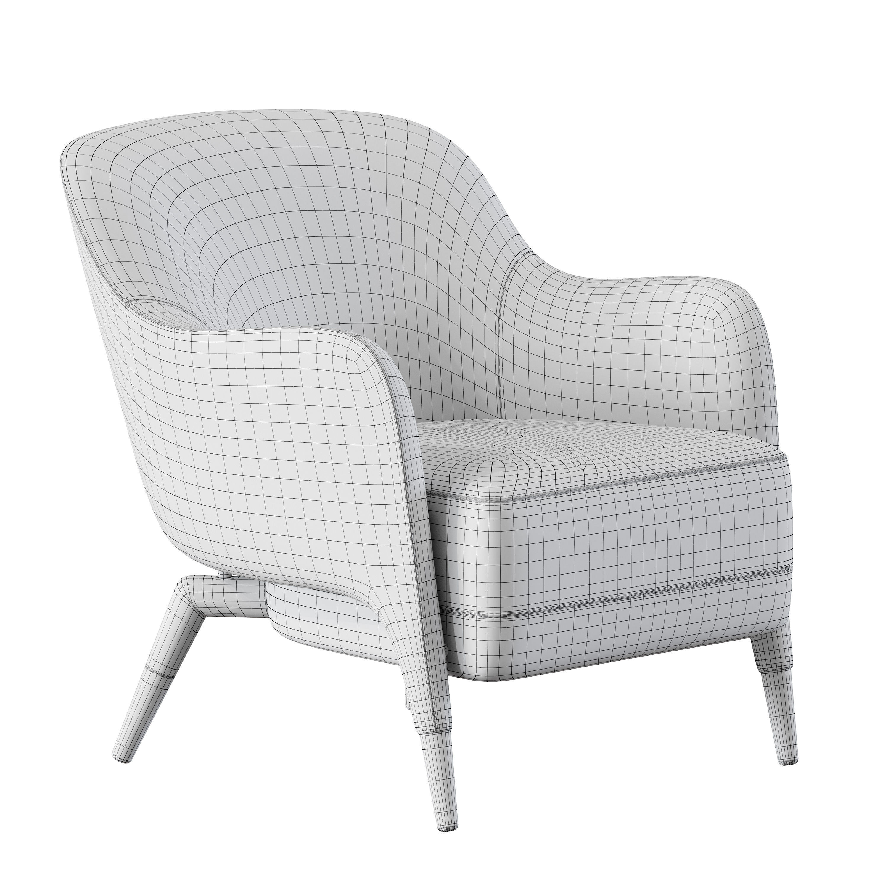 Armchair Molteni D1514 3D model_9