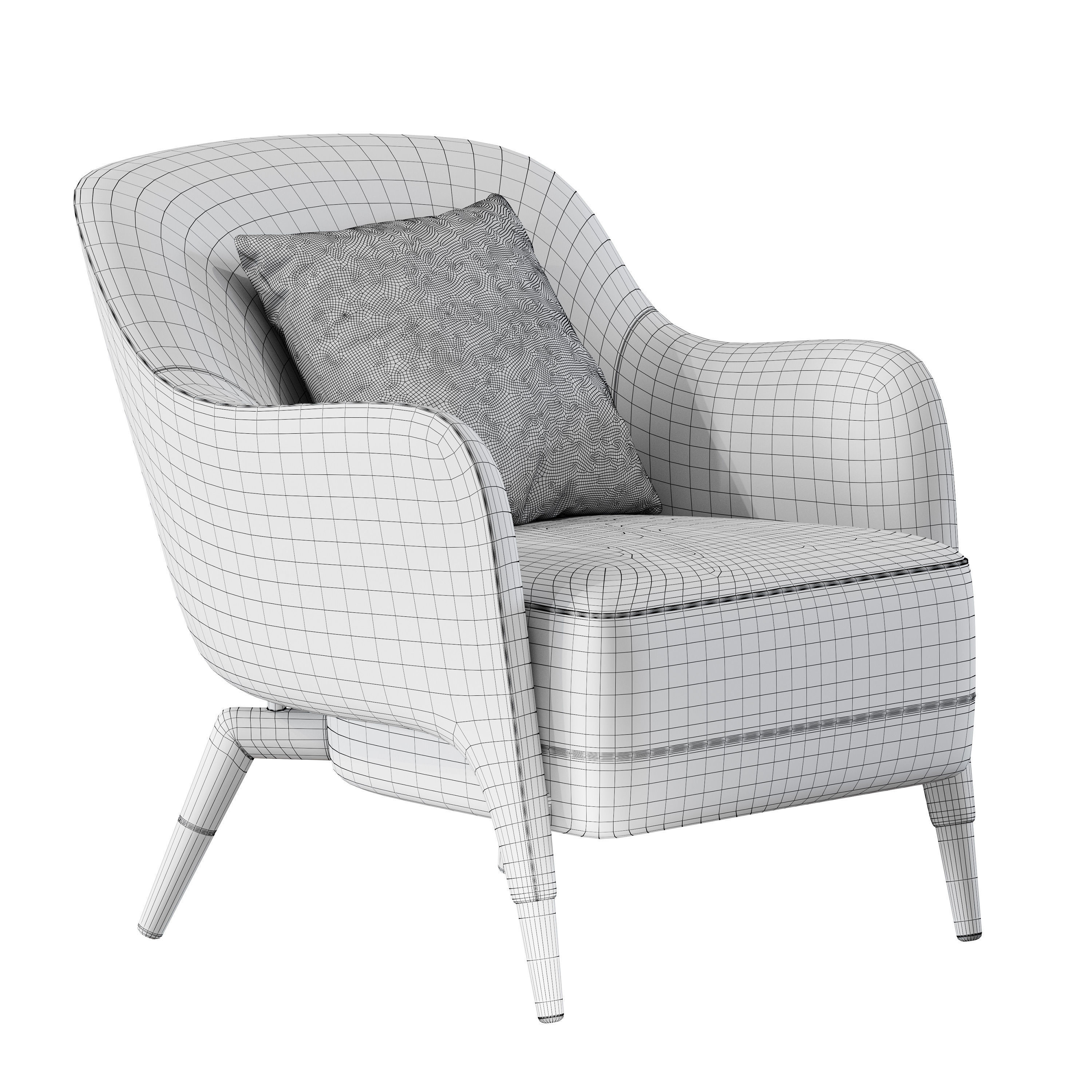 Armchair Molteni D1514 3D model_8