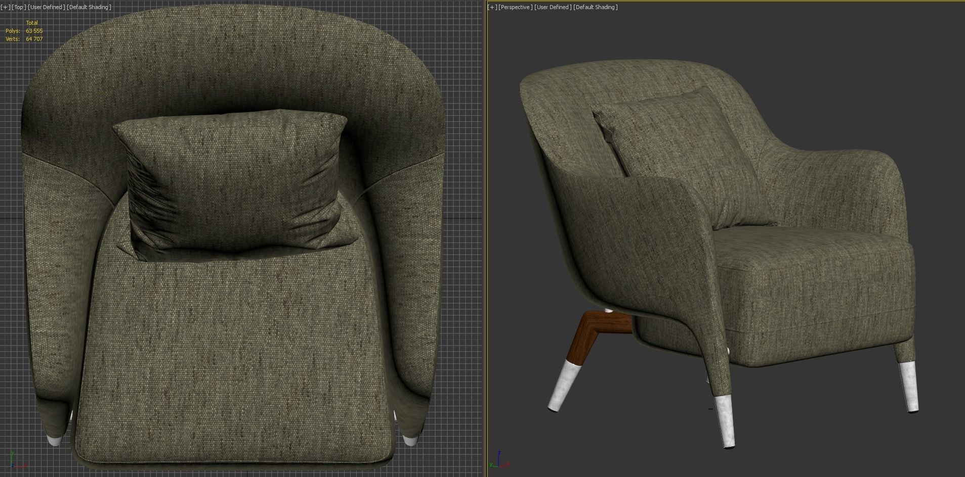 Armchair Molteni D1514 3D model_11